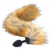 Silicone Anal Plug Tail Back Court Anal Plug 40cm Small Artificial Fox Tail
