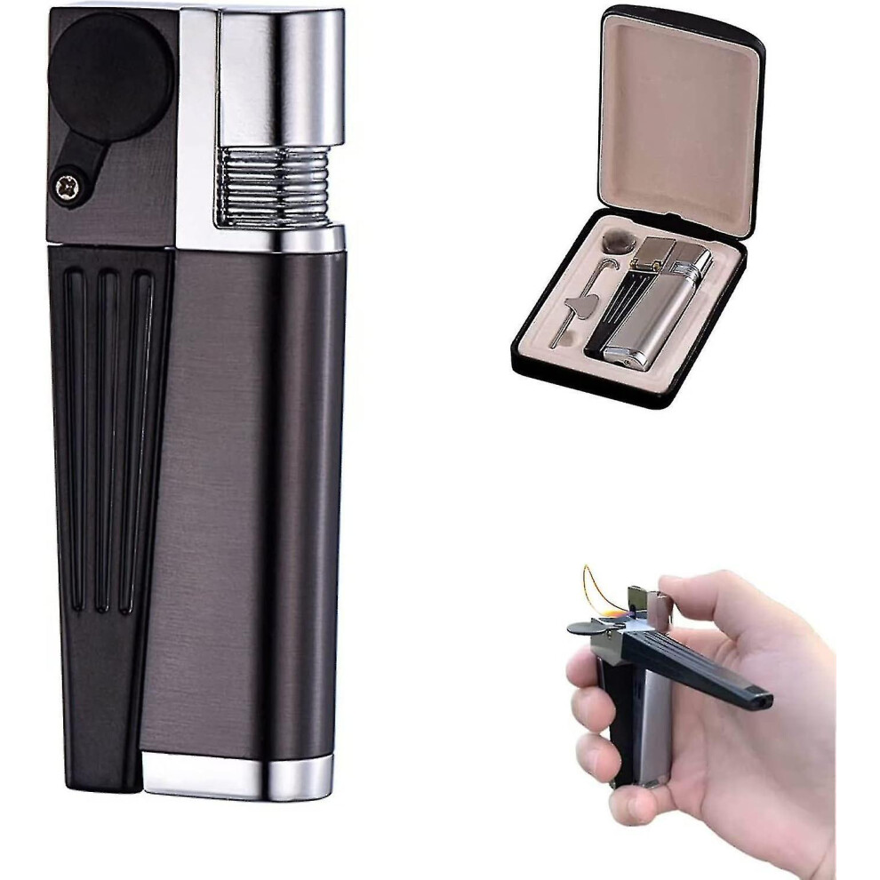 (A) Lighter Pipe Combo - Portable Hitter Lighter  Foldable Lighter Open Flame  Multifunction 2-in-1 Metal Lighter Pipe Combo Best Gifts For Men S (d)