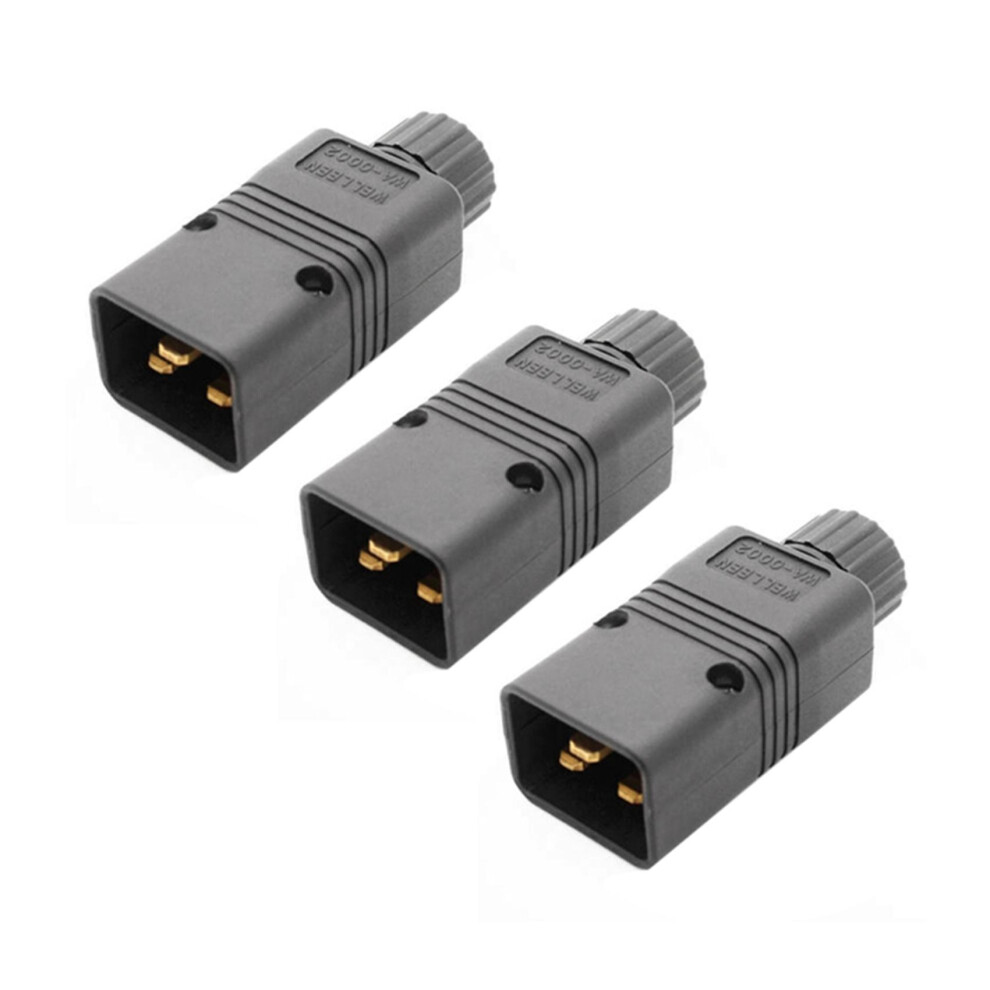 3X Ups Power Iec Male C20 Plug Power Cord Cable Plug Rewirable 16A / 250V Useful 9353840171487