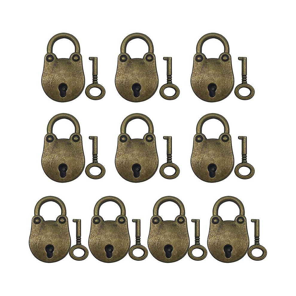 Mini Keyed Padlock Bear,10 Pcs Antique Padlocks Vintage Antique Style Mini Archaize Padlocks Antique Bear Head Key Lock With Key Zinc Alloy Padlocks F 9353840171517