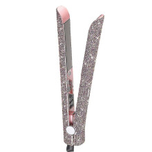 (Rose Gold) Professional Straightener And Curler, Dorisilk Titanium Flat Iron Diamond Straightener, 2 In 1 Straight Curler