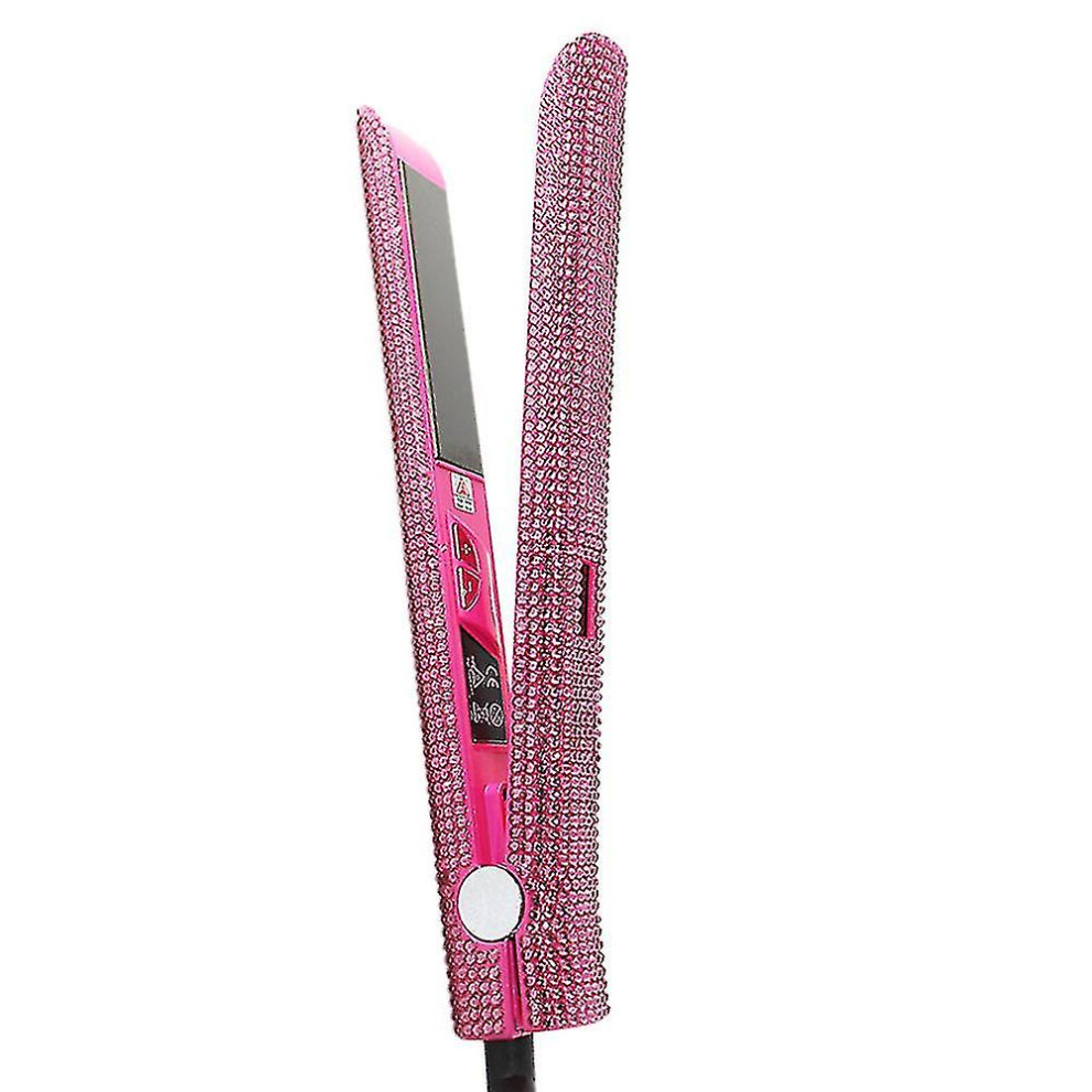 (Rose) Professional Straightener And Curler, Dorisilk Titanium Flat Iron Diamond Straightener, 2 In 1 Straight Curler
