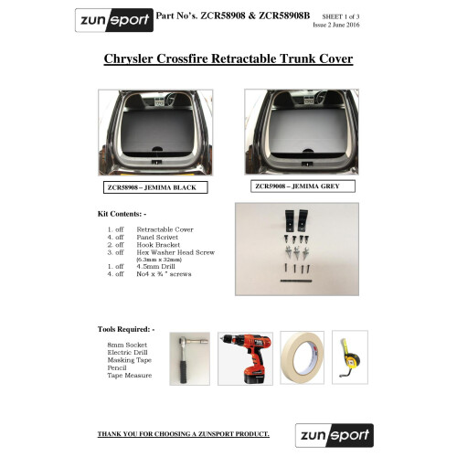 Chrysler Crossfire Retractable Trunk Cover (2004 to 2008) 1
