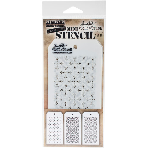 Stampere Anonym THMST030 Tim Holtz Mini Layered Stencil 3/Pkg-Set #30