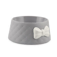 Bow Cat Bowl Dog Bowl(grey)