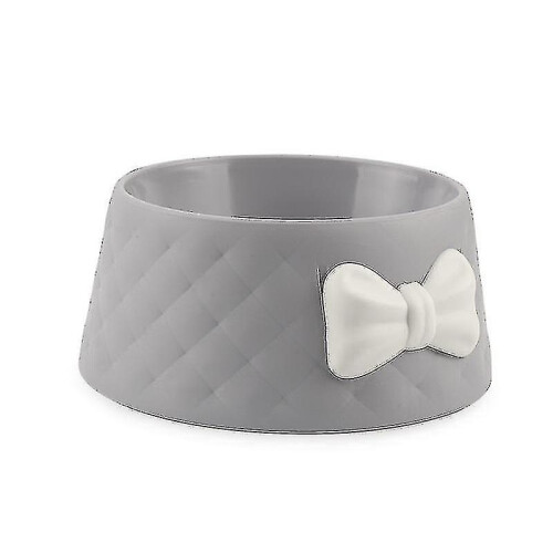 Bow Cat Bowl Dog Bowl(grey)