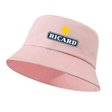 Unisex Bob Ricard Bucket Hats One-sided Cotton Women Men Breathable Outdoor Beach Panama Hat Fisherman Boys Girls Fashon Caps Pink
