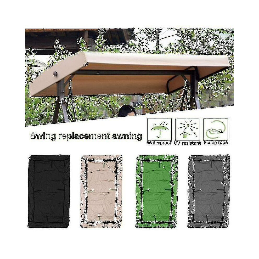 (grey) Replacement Roof Garden Swing Universal Swing Roof Porch Swing Bench Garden Lounger 2-3 Seater 191 X 120 Cm_y
