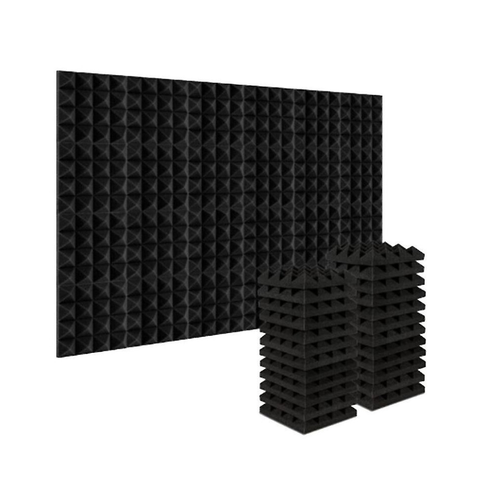 24Pcs 25X25x5cm Studio Acoustic Soundproof Foam Pyramid Noise Insulation Sound Absorption Treatment 9353840211756