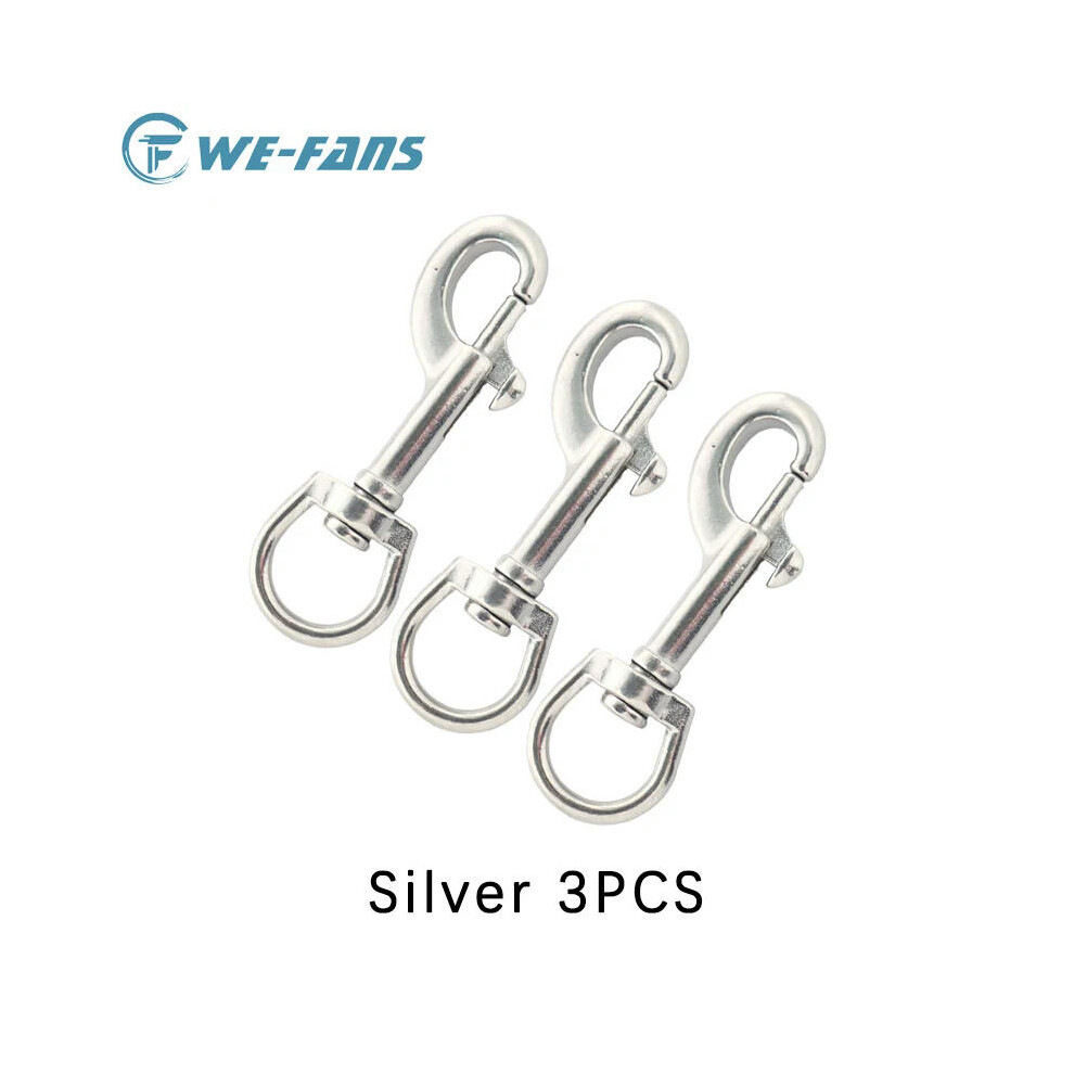 (100MM, Silver 3PCS) 316 Stainless Steel Bolt Snap Hook Clip Scuba Diving 90/100MM Double Ended Hook BCD Accessories Chioce Snap Bolt kit Quick Draw