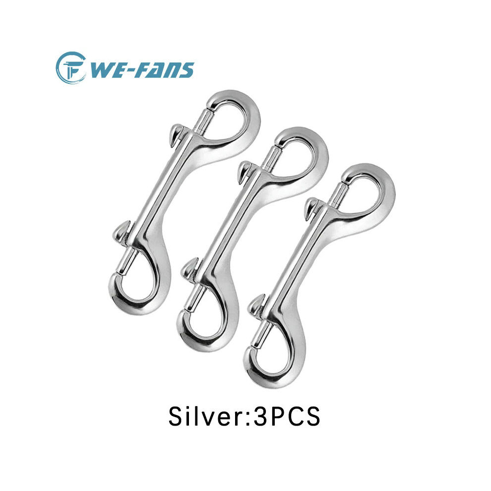 (90MM, Silver 3PCS) 316 Stainless Steel Bolt Snap Hook Clip Scuba Diving 90/100MM Double Ended Hook BCD Accessories Chioce Snap Bolt kit Quick Draw