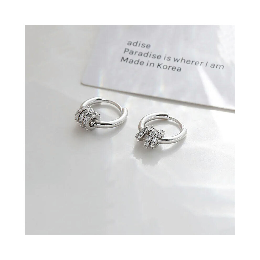 (Y6109 silver) Stainless Steel 1 Pair Minimalist Huggie Hoop Earrings For Women Gold Color Tiny Round Circle 6/8/10mm Punk Unisex Rock Earring