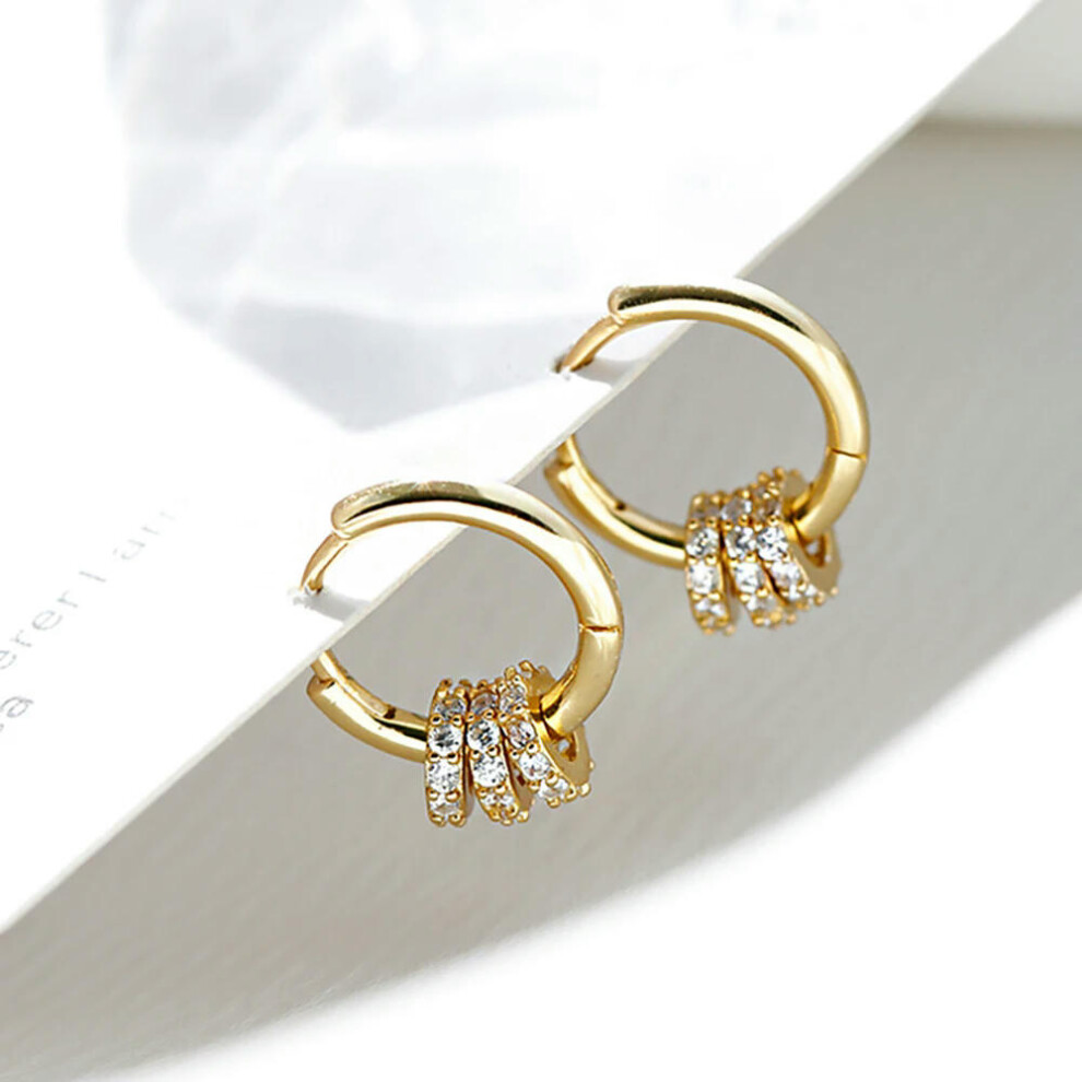 (Y6109 gold) Stainless Steel 1 Pair Minimalist Huggie Hoop Earrings For Women Gold Color Tiny Round Circle 6/8/10mm Punk Unisex Rock Earring