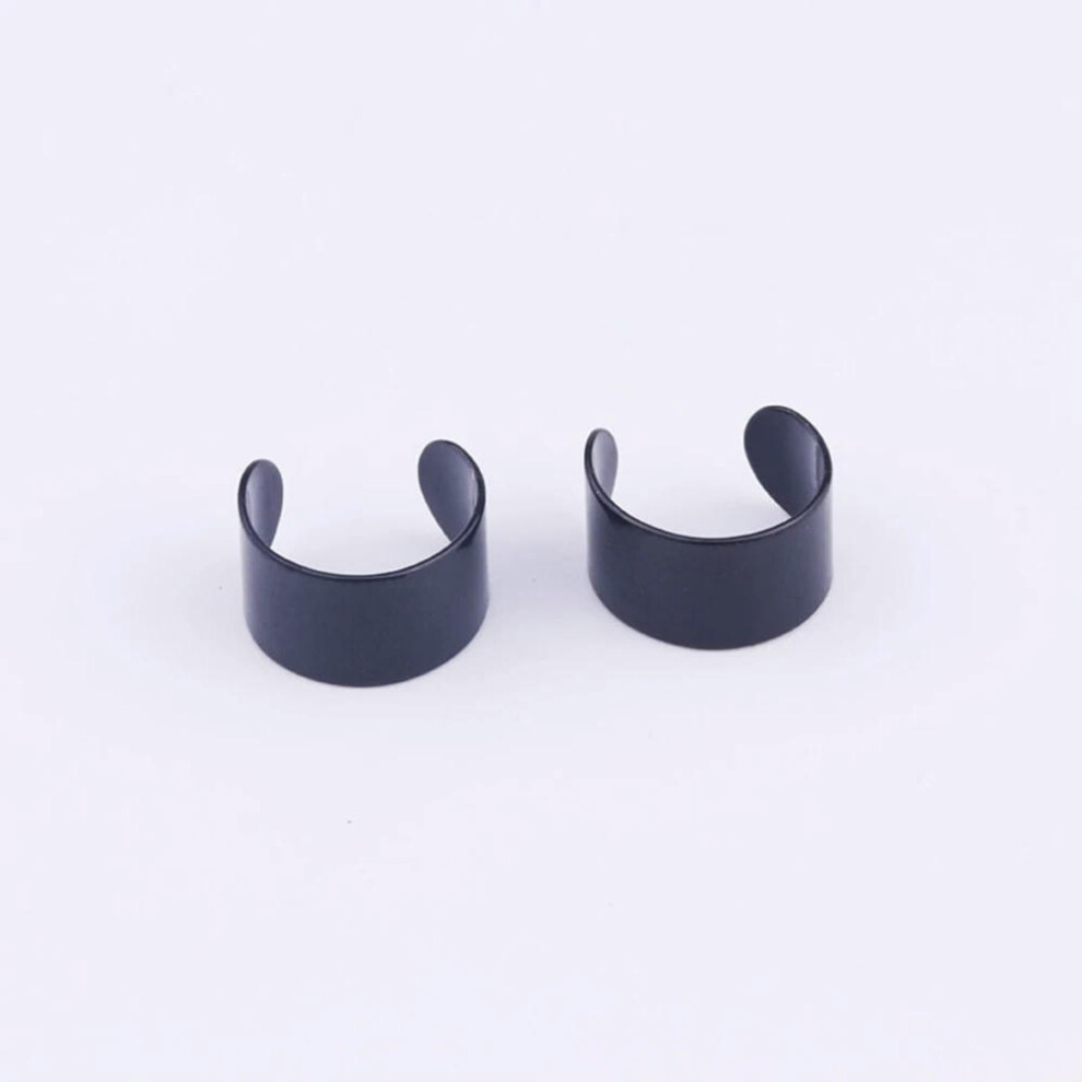 (black) 1Pcs Punk Rock Ear Earrings Fashion Women Cartilage Clip Cuff Wrap No Piercing-Clip on Women's Fashion Jewelry Accessories