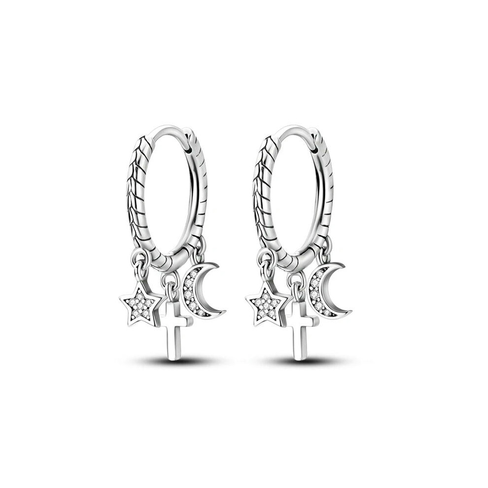 (KTE141) Earring 925 Sterling Silver Heart Hoop Earrings Stud Earrings Silver Women Star Butterfly Earrings for Women Jewelry