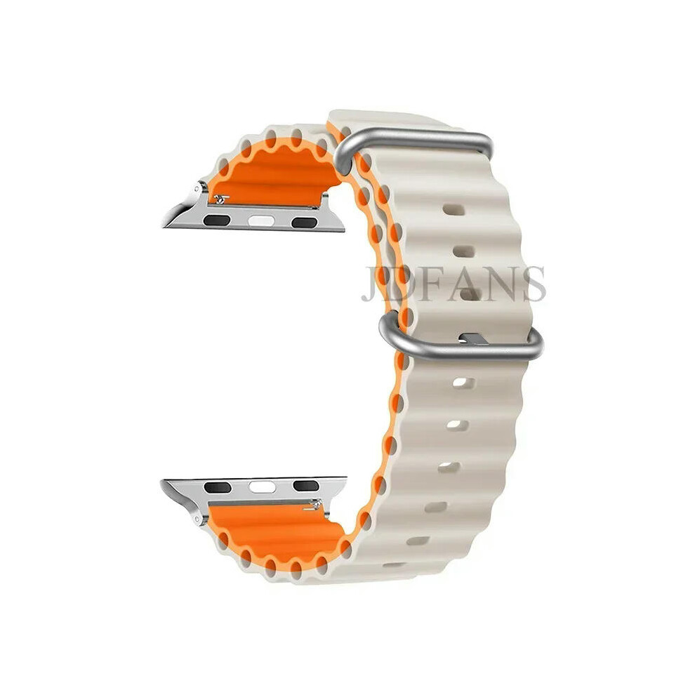 (35 starlight orange, 38mm 40mm 41mm) Ocean strap For Apple watch Ultra 49mm band 44mm 45mm 40mm 41mm 42mm silicone Original 1:1 bracelet iWatch serie-image-OPC-PDQPGMX-NEW