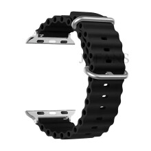 (06 black, 42mm 44mm 45mm 49mm) Ocean strap For Apple watch Ultra 49mm band 44mm 45mm 40mm 41mm 42mm silicone Original 1:1 bracelet iWatch series 8 7 6 5 4 9 se