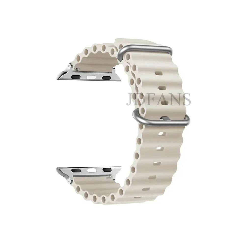 (03 starlight, 42mm 44mm 45mm 49mm) Ocean strap For Apple watch Ultra 49mm band 44mm 45mm 40mm 41mm 42mm silicone Original 1:1 bracelet iWatch series 8 7 6 5 4 9 se