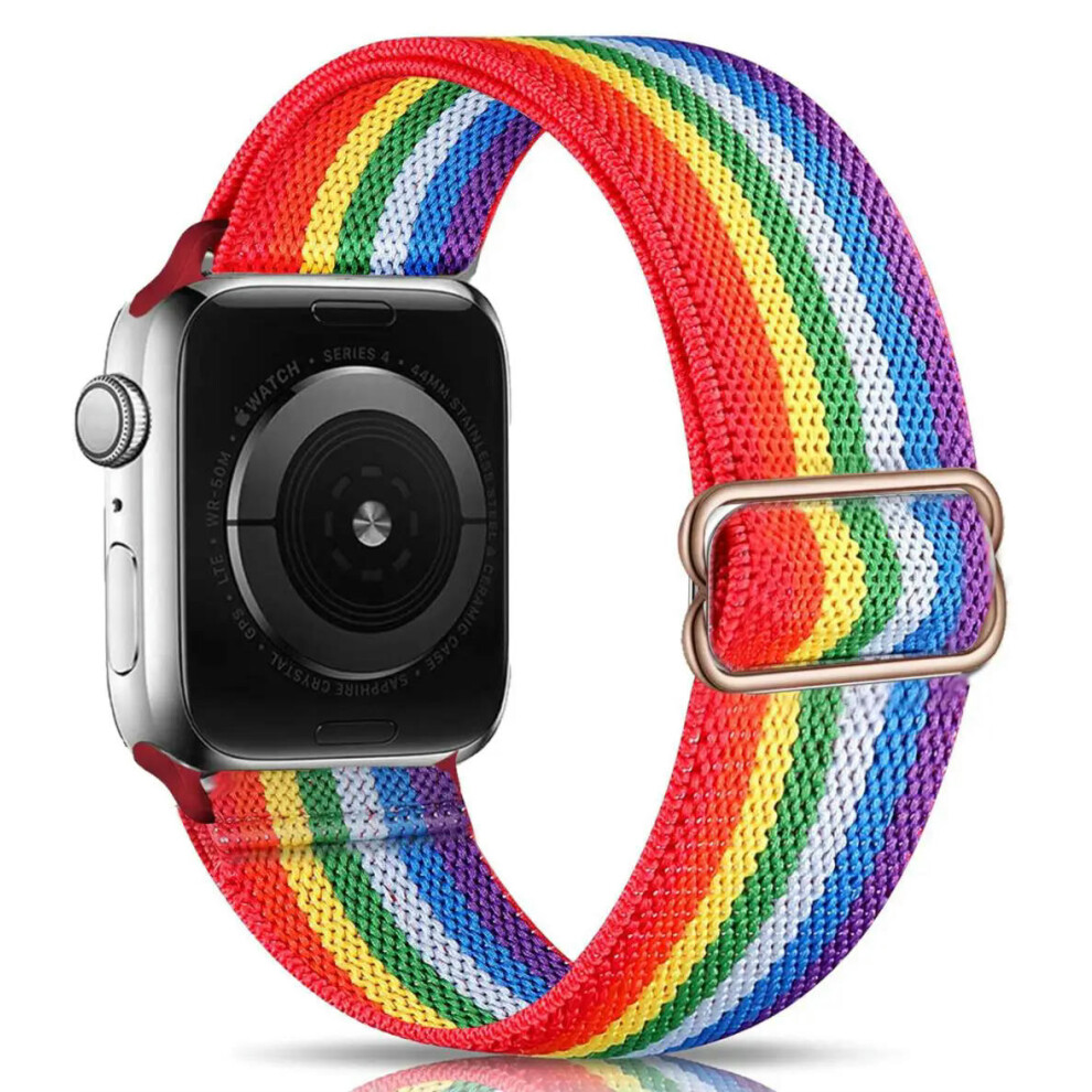 (Rainbow, 42 44 45Mm 49Mm) Solo Loop Strap For Apple Watch Band 44Mm 45Mm 41Mm 42Mm Ultra 49Mm 40Mm Accessories Correa Bracelet Iwatch Series 8 7 6 5 Not,Specified 9332771170646