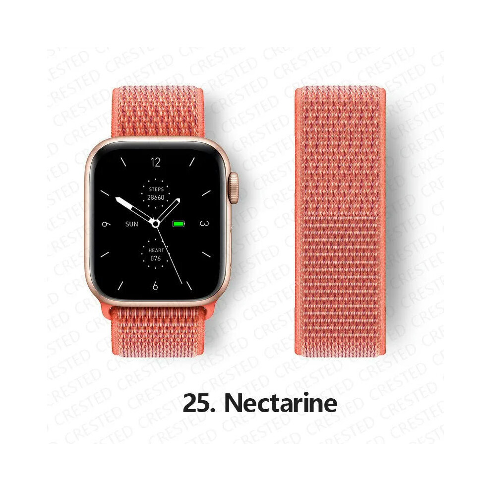 (25 Nectarine, 42Mm-44Mm-45Mm) Nylon Strap For Apple Watch Bands 44Mm 40Mm 49Mm 41Mm 45Mm 42Mm 38Mm Correa Bracelet Iwatch Series 7 6 5 4 3 Se 8 9 Ult Not,Specified 9332771172220