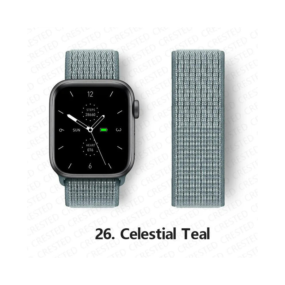 (26 Celestial Teal, 38mm-40mm-41mm) Nylon Strap For Apple watch bands 44mm 40mm 49mm 41mm 45mm 42mm 38mm correa Bracelet iWatch Series 7 6 5 4 3 se 8-image-OPC-PDQPH7S-NEW