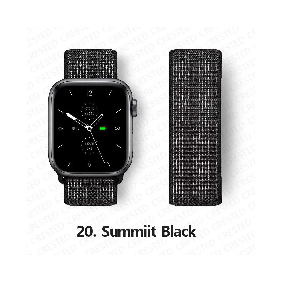 (20 Summiit black, 42mm-44mm-45mm) Nylon Strap For Apple watch bands 44mm 40mm 49mm 41mm 45mm 42mm 38mm correa Bracelet iWatch Series 7 6 5 4 3 se 8 9-image-OPC-PDQPH7Y-NEW