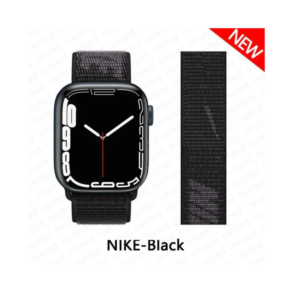 (new Black, 38mm-40mm-41mm) Nylon Strap For Apple watch bands 44mm 40mm 49mm 41mm 45mm 42mm 38mm correa Bracelet iWatch Series 7 6 5 4 3 se 8 9 ultra-image-OPC-PDQPH9N-NEW