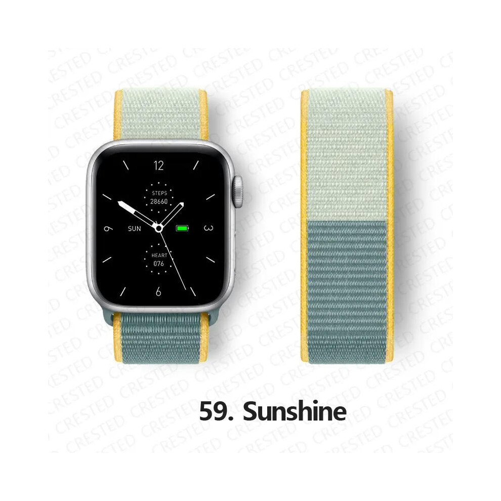 (59 Sunshine, 38Mm-40Mm-41Mm) Nylon Strap For Apple Watch Bands 44Mm 40Mm 49Mm 41Mm 45Mm 42Mm 38Mm Correa Bracelet Iwatch Series 7 6 5 4 3 Se 8 9 Ult 9332771172893