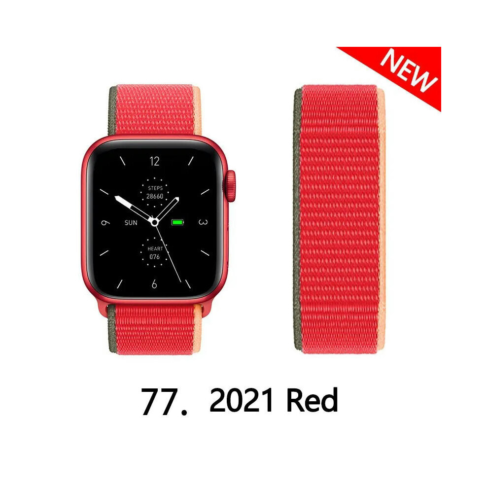 (77 2021 Red, 38mm-40mm-41mm) Nylon Strap For Apple watch bands 44mm 40mm 49mm 41mm 45mm 42mm 38mm correa Bracelet iWatch Series 7 6 5 4 3 se 8 9 ultr-image-OPC-PDQPHD7-NEW