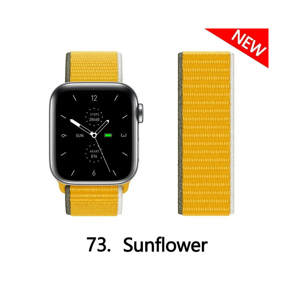 (73 Sunflower, 42Mm-44Mm-45Mm) Nylon Strap For Apple Watch Bands 44Mm 40Mm 49Mm 41Mm 45Mm 42Mm 38Mm Correa Bracelet Iwatch Series 7 6 5 4 3 Se 8 9 Ult Not,Specified 9332771173388