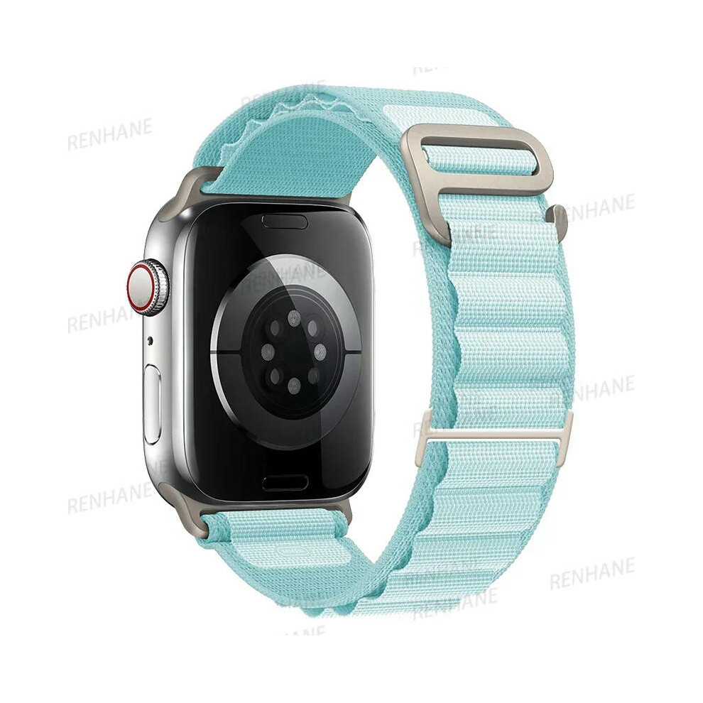 (Pistachio 42Mm 44Mm 45Mm 49Mm) Alpine Loop Band For Apple Watch Strap 49Mm 45Mm 41Mm 44Mm 40Mm 42Mm 38Mm Metal G-Hook Nylon Bracelet Iwatch Ul Green 9332771168766