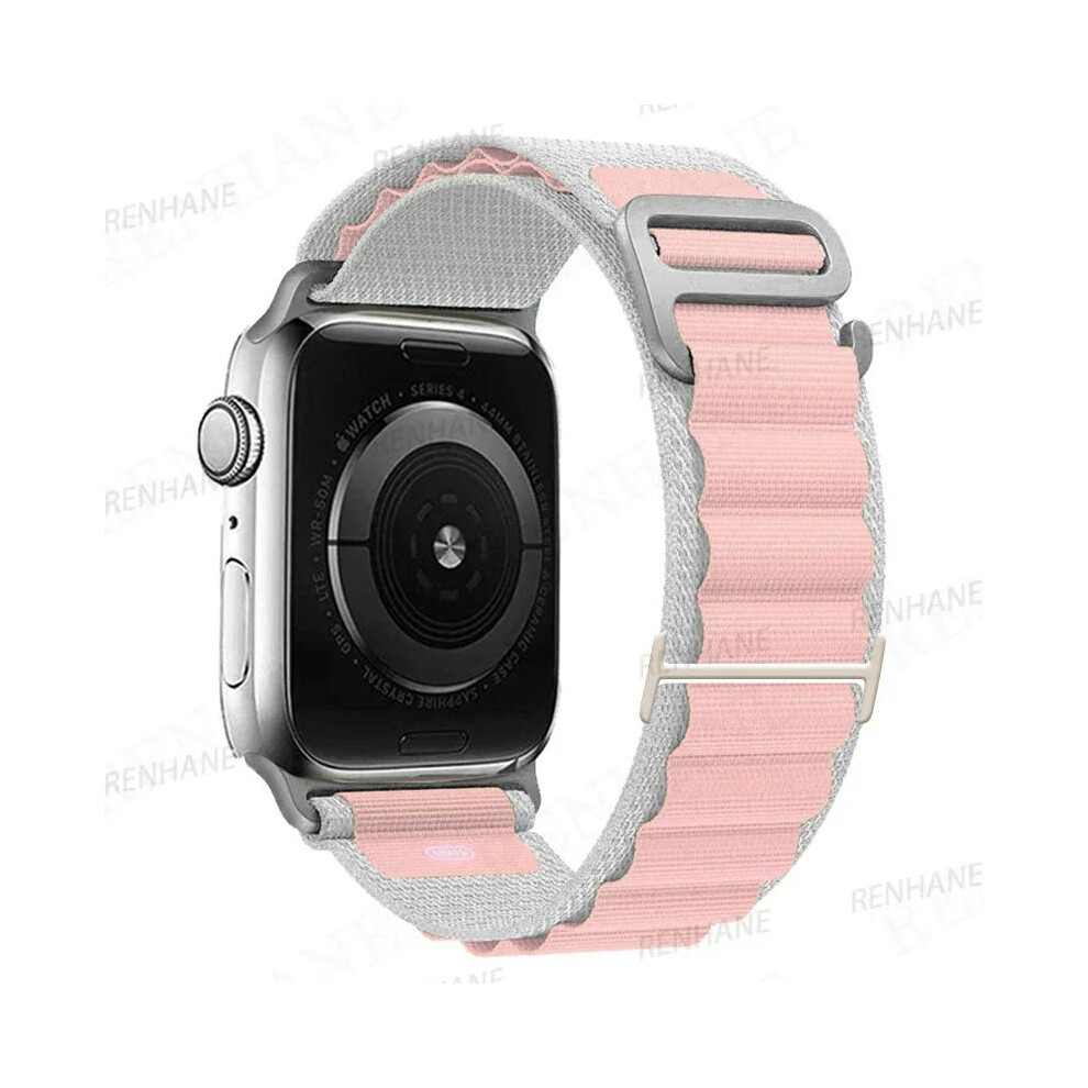 (Starlight 42Mm 44Mm 45Mm 49Mm) Alpine Loop Band For Apple Watch Strap 49Mm 45Mm 41Mm 44Mm 40Mm 42Mm 38Mm Metal G-Hook Nylon Bracelet Iwatch Ult Pink 9332771168926