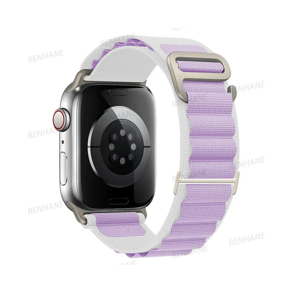 (Starlight 38Mm 40Mm 41Mm) Alpine Loop Band For Apple Watch Strap 49Mm 45Mm 41Mm 44Mm 40Mm 42Mm 38Mm Metal G-Hook Nylon Bracelet Iwatch Ultra Purple 9332771169046