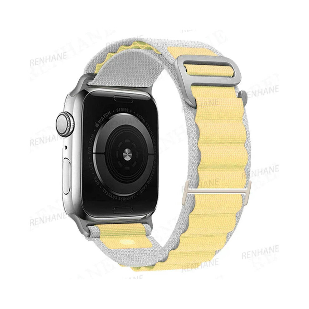 (Starlight 38Mm 40Mm 41Mm) Alpine Loop Band For Apple Watch Strap 49Mm 45Mm 41Mm 44Mm 40Mm 42Mm 38Mm Metal G-Hook Nylon Bracelet Iwatch Ultra Yellow 9332771168919