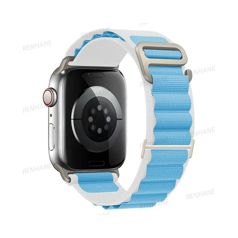 (Starlight blue, 42mm 44mm 45mm 49mm) Alpine Loop Band For Apple Watch Strap 49mm 45mm 41mm 44mm 40mm 42mm 38mm Metal G-Hook Nylon Bracelet iWatch Ult-image-OPC-PDQPHJY-NEW