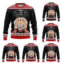 (D, 5XL) Hilarious Situations Ugly Christmas Sweaters - Dirty Joke Mens Sweater Xmas Holiday Crew Neck Shirt Set