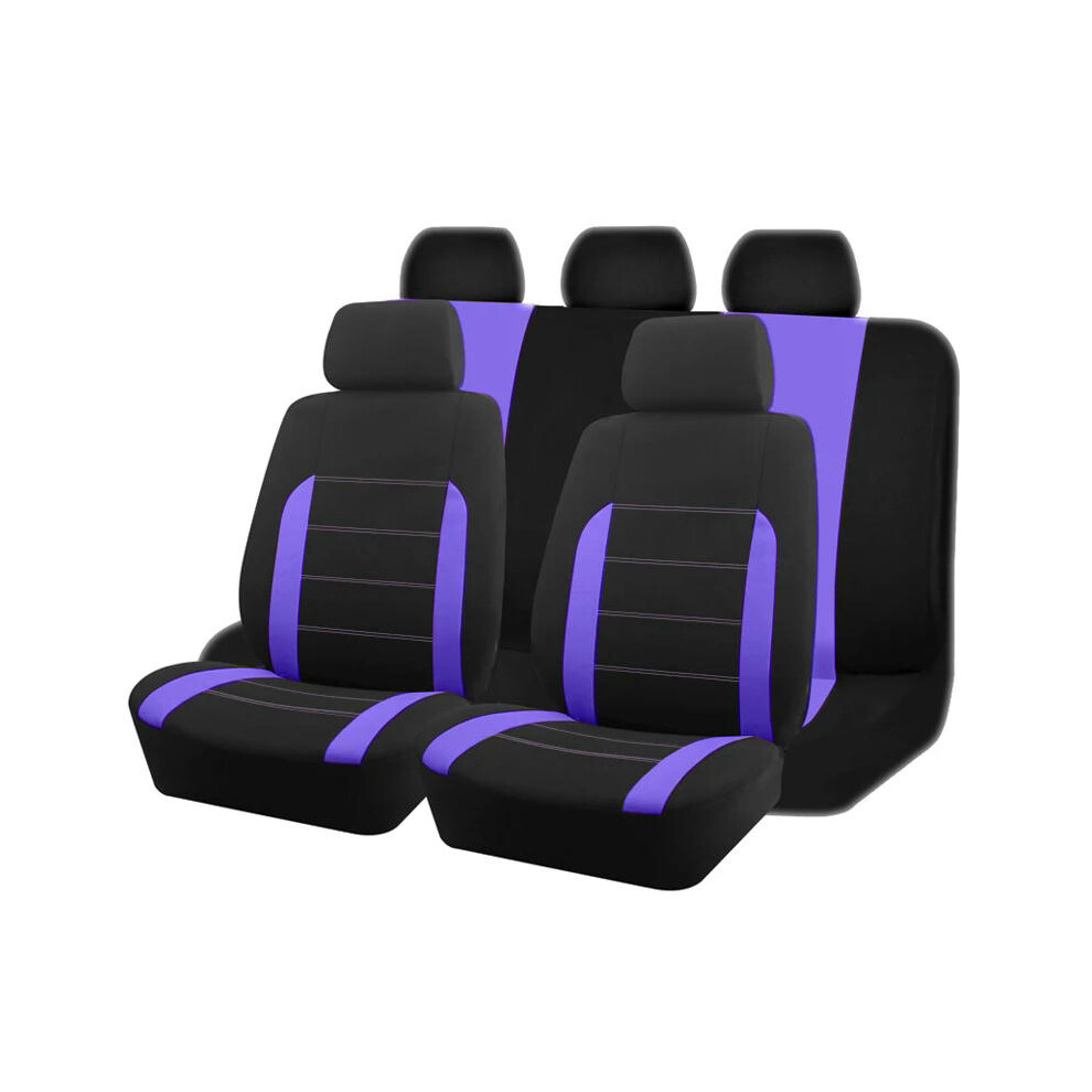 (Purple 5 seat) AUTO PLUS Universal Fabric Car Seat Covers Fit For Most Car Suv Truck Van Car Accessories Interior Seat Covers Car