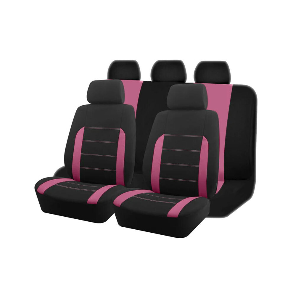 (Pink 5 seat) AUTO PLUS Universal Fabric Car Seat Covers Fit For Most Car Suv Truck Van Car Accessories Interior Seat Covers Car