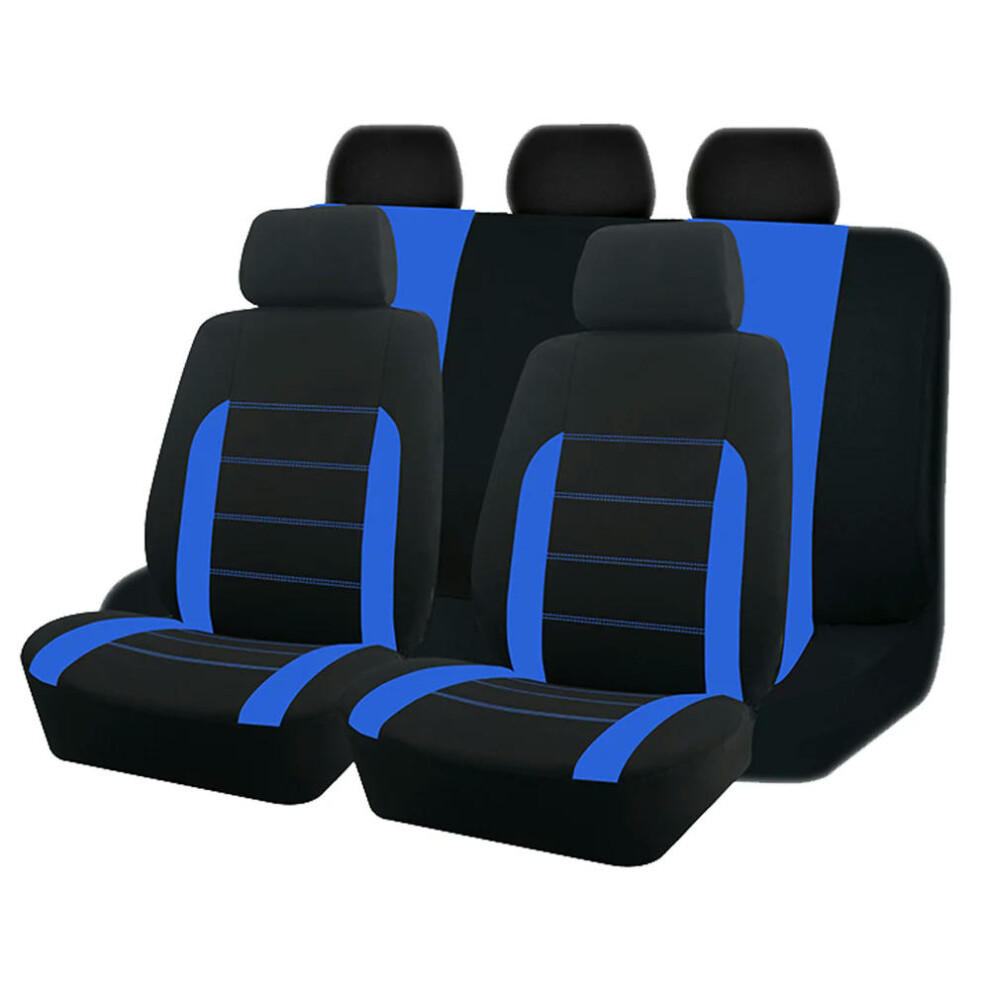 (Blue 5 seat) AUTO PLUS Universal Fabric Car Seat Covers Fit For Most Car Suv Truck Van Car Accessories Interior Seat Covers Car