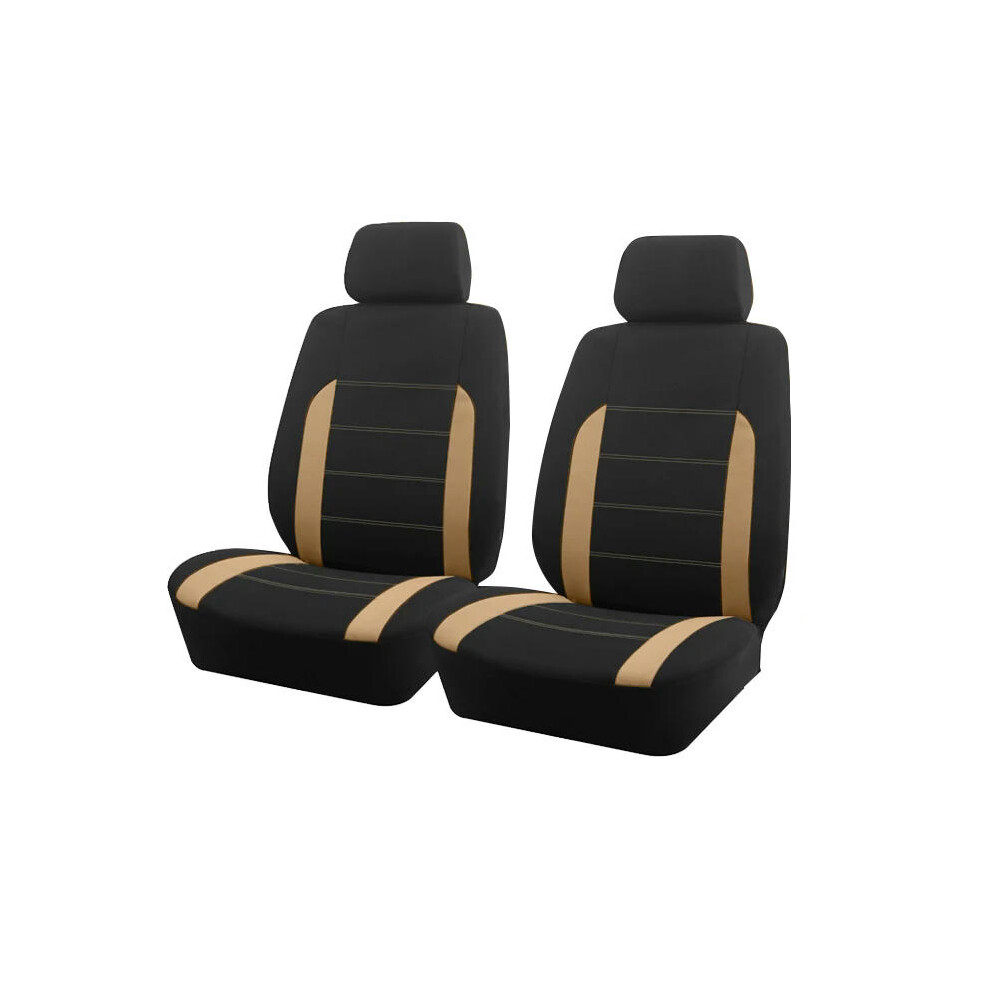 (Beige 2 seat) AUTO PLUS Universal Fabric Car Seat Covers Fit For Most Car Suv Truck Van Car Accessories Interior Seat Covers Car