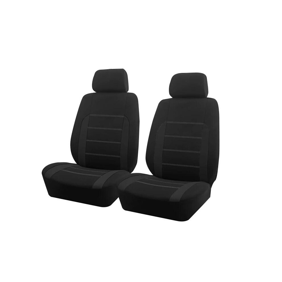 (Black 2 seat) AUTO PLUS Universal Fabric Car Seat Covers Fit For Most Car Suv Truck Van Car Accessories Interior Seat Covers Car