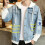 Lp05 Rapper Lil Peep Jacket Hoodie Sweatshirt Hooded Coat Unisex Blue Denim 2