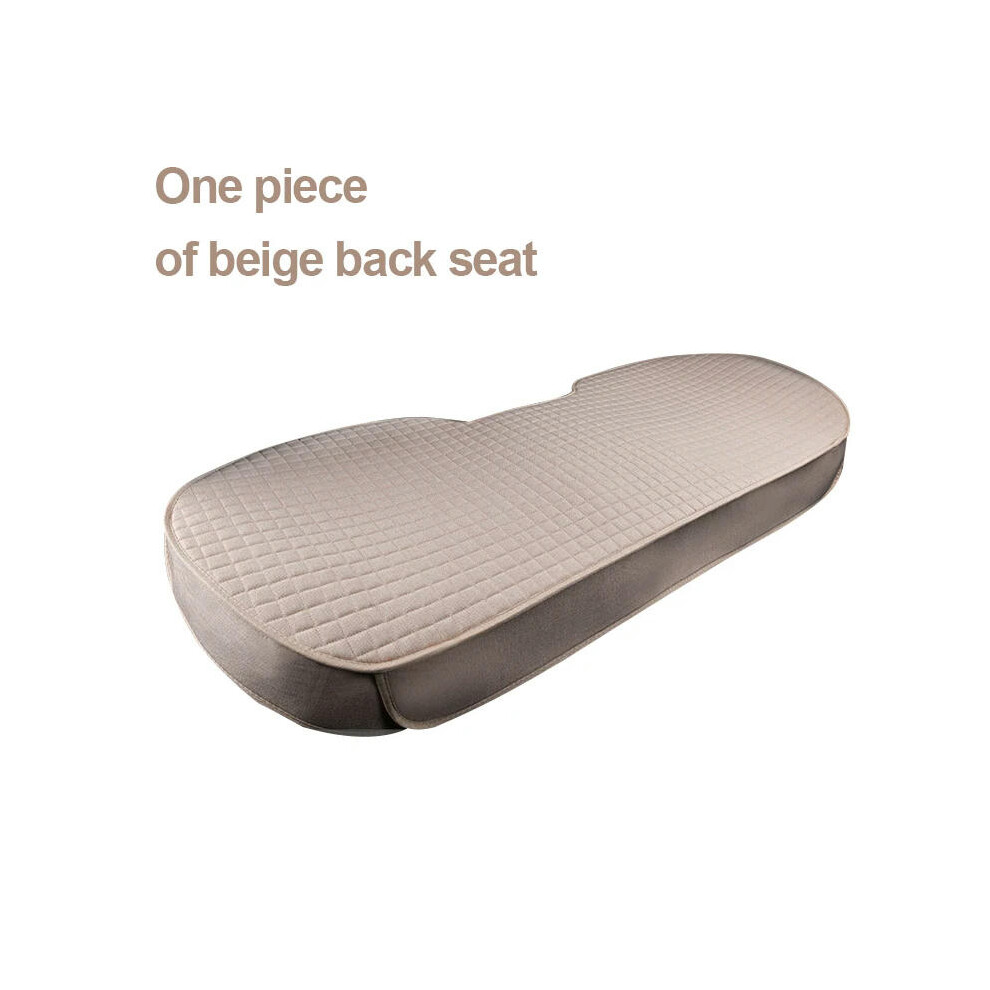 (1pc Beige Rear) SEAMETAL Universal Flax Car Seat Covers Front Rear Breathable Linen Cushion Anti Slip Auto Seat Protector Mat Pad Four Seasons