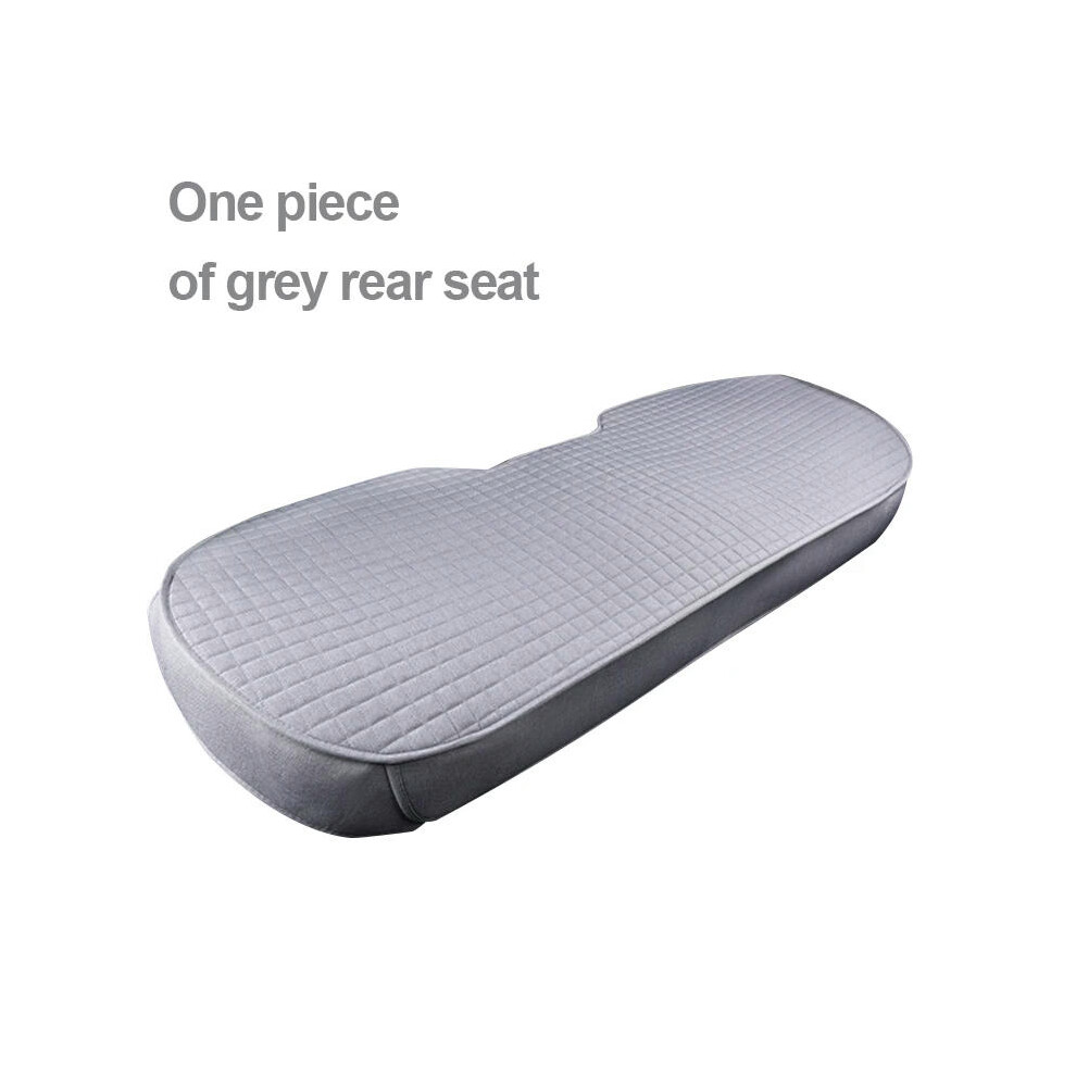 (1pc Gray Rear) SEAMETAL Universal Flax Car Seat Covers Front Rear Breathable Linen Cushion Anti Slip Auto Seat Protector Mat Pad Four Seasons