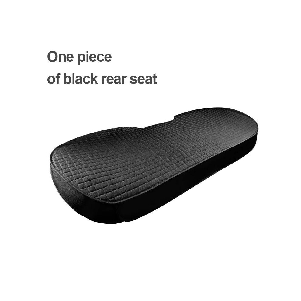 (1pc Black Rear) SEAMETAL Universal Flax Car Seat Covers Front Rear Breathable Linen Cushion Anti Slip Auto Seat Protector Mat Pad Four Seasons