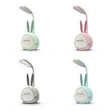 (BLUE) Led Desk Lamp, Cute Bunny Night Light, Eye Protection Reading Lamp