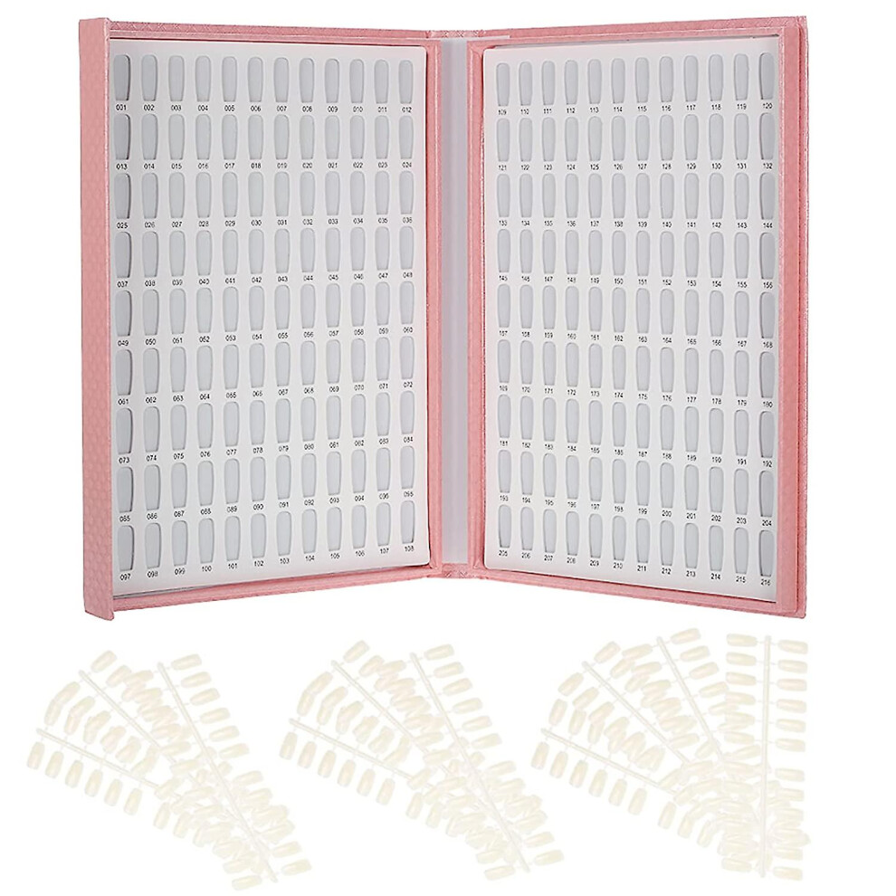 Nail Display Chart, 216 Colors Nail Gel Polish Color Card With 240 Tips Nail Art Salon Set Pin
