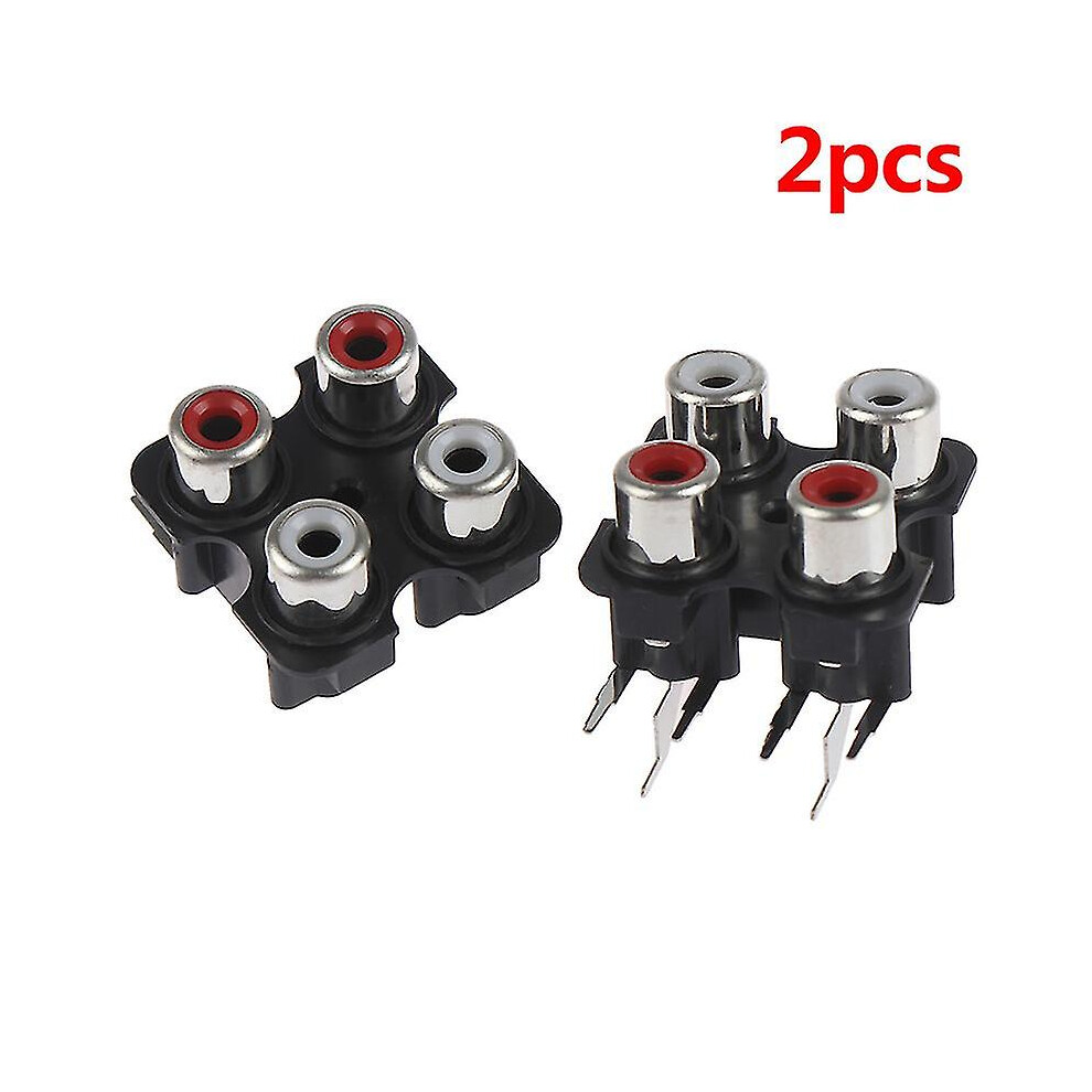 2Pcs 4Way 6Pin Rca Female Audio Video Plug Av Concentric Socket Connector Jrkz 9353840232539