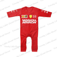 (WCLTY-193, 24M) Tib 2023 New Racing Motorcycle Enthusiasts Baby Boy Baby Girl Jumpsuit Mission Extreme Sports F1 Team Fans Red Crawling Suit
