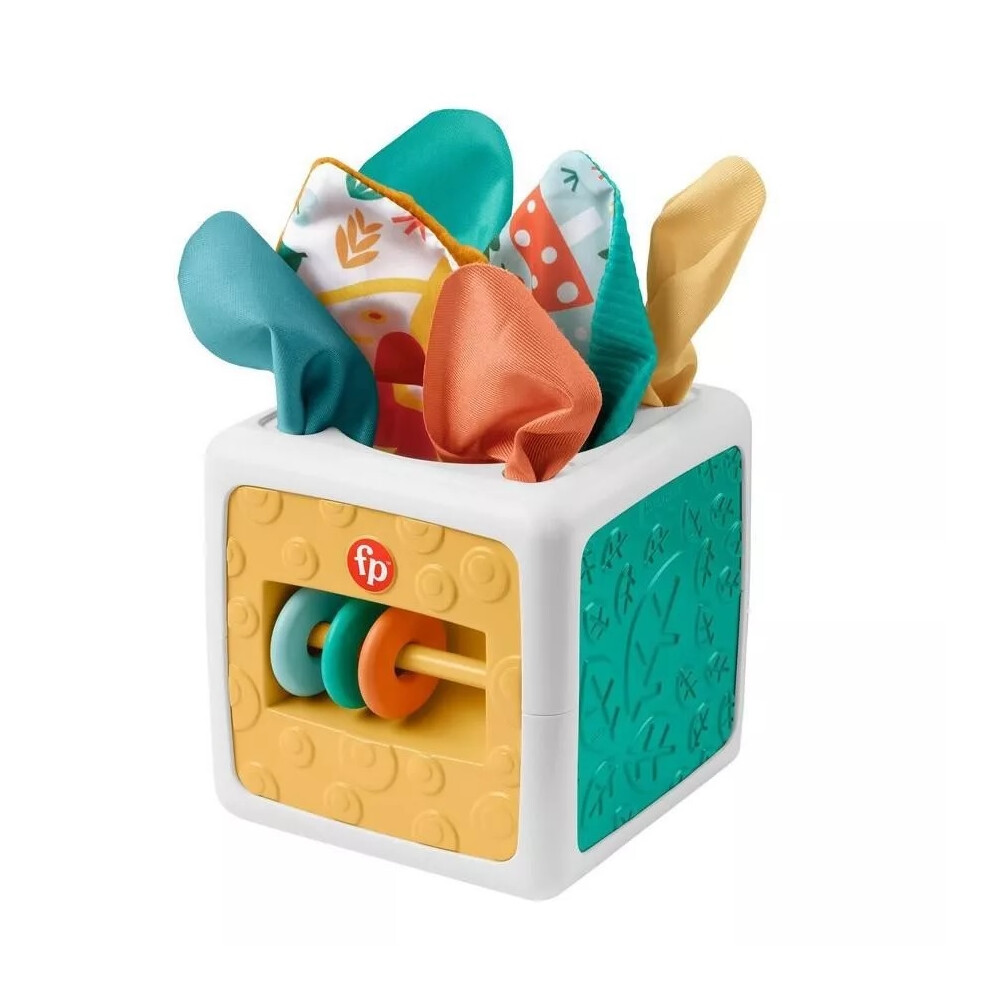 Fisher-Price Tissue Fun Activity Cube with 4 sensory panels Kid's Toy